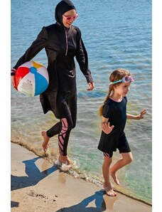 Marina Čierne detské plavky s pančuchami