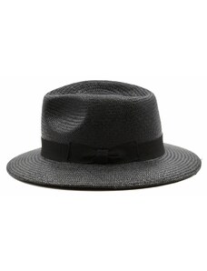 Panamský klobúk Fedora s hodvábnou stuhou - ručne pletený - Ekvádorská panama - Marone