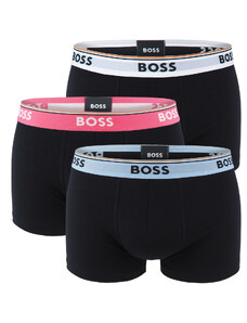 BOSS - boxerky 3PACK cotton stretch power design black with light color waist - limitovaná fashion edícia (HUGO BOSS)