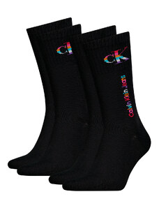 CALVIN KLEIN - pánske ponožky 2PACK CK jeans This is love edition čierne - limitovaná edícia