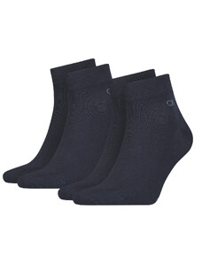 CALVIN KLEIN - pánske ponožky 2PACK quarter navy logo CK