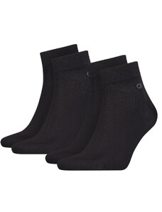 CALVIN KLEIN - pánske ponožky 2PACK quarter black logo CK