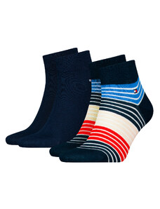 TOMMY HILFIGER - 2PACK quarter pánske ponožky multicolor stripe