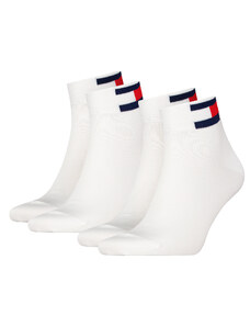 TOMMY HILFIGER - 2PACK Tommy jeans flag iconic white quarter ponožky
