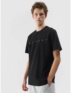 4F Pánske regular tričko s potlačou z organickej bavlny - čierne