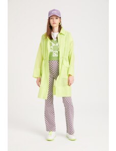 DeFacto Kabát - Zelená - Dvojradové oblečenie