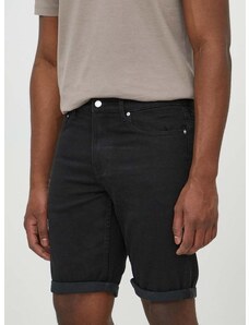 Rifľové krátke nohavice Calvin Klein Jeans pánske,čierna farba,J30J324872