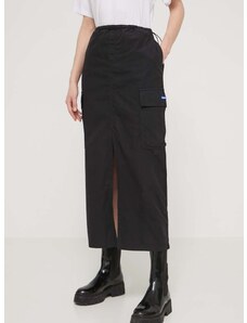 Bavlnená sukňa Hugo Blue čierna farba,maxi,rovný strih,50514873