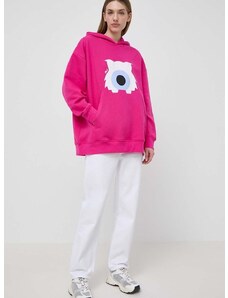 Mikina Karl Lagerfeld x Darcel Disappoints dámska, ružová farba, s kapucňou, s potlačou