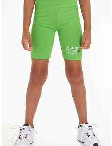 Detské krátke nohavice Tommy Hilfiger Zelená farba, jednofarebné