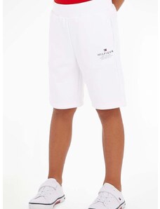 Detské krátke nohavice Tommy Hilfiger biela farba, nastaviteľný pás