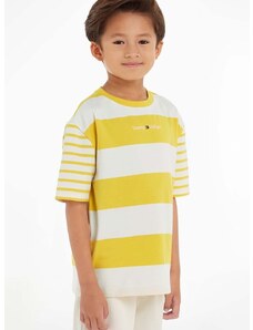 Detské tričko Tommy Hilfiger žltá farba, vzorovaný