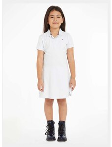 Dievčenské šaty Tommy Hilfiger tyrkysová farba, mini, rovný strih