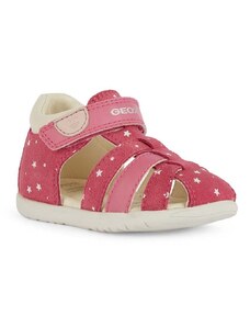 Detské kožené sandále Geox SANDAL MACCHIA ružová farba