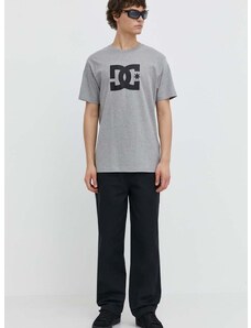 Bavlnené tričko DC Star pánske, šedá farba, s potlačou, ADYZT05373