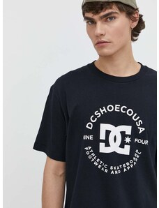 Bavlnené tričko DC pánske, tmavomodrá farba, s potlačou, ADYZT05376