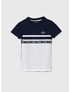 Detské tričko Lacoste tmavomodrá farba, s potlačou