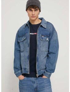 Rifľová bunda Tommy Jeans pánska,prechodná,oversize,DM0DM18777