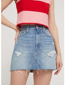 Rifľová sukňa Tommy Jeans mini, puzdrová, DW0DW17675