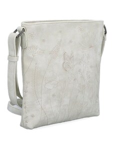 Crossbody kabelka s květinovým vzorem Famito 6314 K béžová