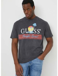 Bavlnené tričko Guess PACIFIC PACIFIC pánske, šedá farba, s potlačou, M4GI41 KBZV1,