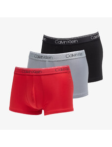 Boxerky Calvin Klein Microfiber Stretch Wicking Technology Low Rise Trunk 3-Pack Black/ Convoy/ Red Gala