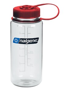 Plastová fľaša Nalgene - Wide-Mouth Sustain Clear w/Red Cap - 500 ml