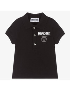 Chlapčenské polo tričko s logom čierne MOSCHINO