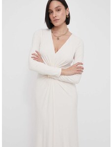 Šaty Lauren Ralph Lauren béžová farba,maxi,áčkový strih,253909233