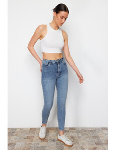 Trendyol Collection Svetlomodré Skinny Jeans s efektom tvarovania s vysokým pásom