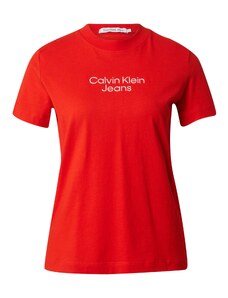 Calvin Klein Jeans Tričko červená / biela