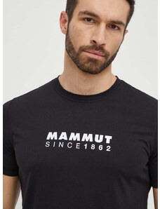Športové tričko Mammut Mammut Core čierna farba, s potlačou