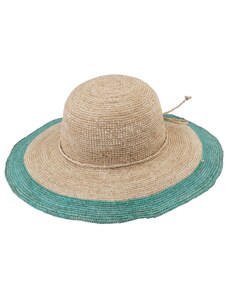 Fiebig - Headwear since 1903 Dámsky letný nekrčivý slamený klobúk Cloche s farebným okrajom - Crochet Cloche