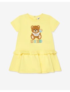 Dievčenské baby šaty bavlnené žlté MOSCHINO