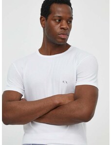 Tričko Armani Exchange 2-pak pánske, biela farba, jednofarebný, 956005 CC282 NOS