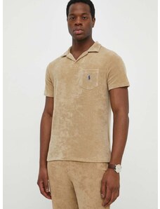 Polo tričko Polo Ralph Lauren pánsky, béžová farba, jednofarebný, 710901044