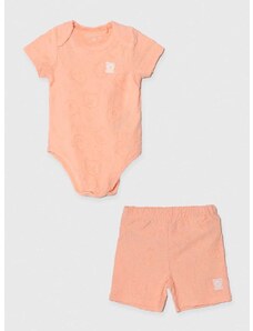 Detská bavlnená súprava Guess oranžová farba