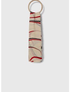 Šál Tommy Hilfiger dámsky,béžová farba,vzorovaný,AW0AW16190