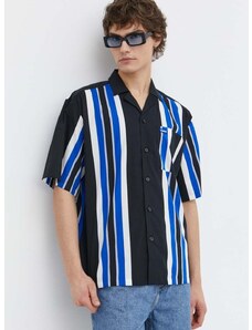 Bavlnená košeľa Hugo Blue pánska, čierna farba, voľný strih, 50513867