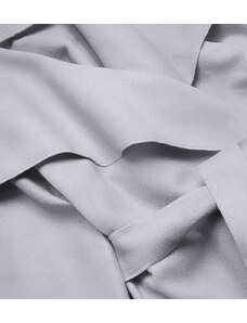 MADE IN ITALY Sivý minimalistický dámsky kabát 1 (747ART)