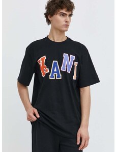 Bavlnené tričko Karl Kani pánsky, čierna farba, s potlačou