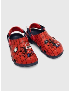 Detské šľapky Crocs TEAM SPIDERMAN ALLERAIN CLOG červená farba