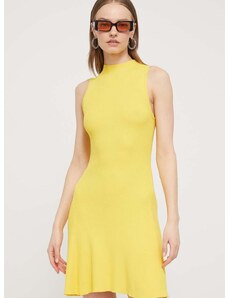 Šaty Desigual TURNER žltá farba, mini, áčkový strih, 24SWVF08