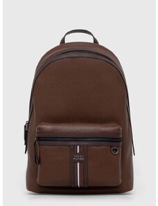 Kožený ruksak Tommy Hilfiger pánsky, hnedá farba, veľký, jednofarebný, AM0AM12224