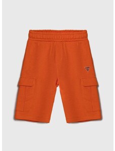 Detské krátke nohavice Guess oranžová farba, nastaviteľný pás