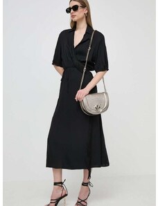 Šaty Pinko čierna farba, maxi, áčkový strih, , 103561.A1WV