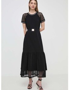 Šaty Liu Jo čierna farba, maxi, áčkový strih