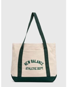 Bavlnená taška New Balance béžová farba, LAB23110NWG