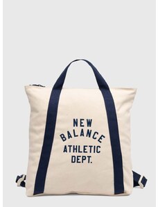 Bavlnená taška New Balance béžová farba, LAB23111NNY