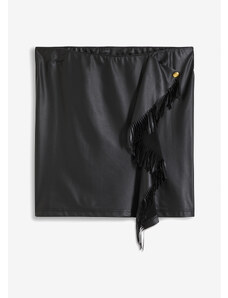 bonprix Ceruzková sukňa so strapcami, farba čierna